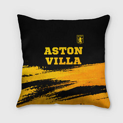 Подушка квадратная Aston Villa - gold gradient: символ сверху