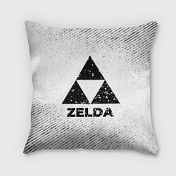 Подушка квадратная Zelda с потертостями на светлом фоне