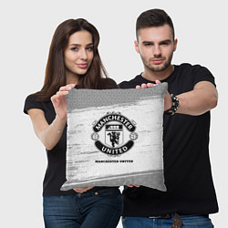 Подушка квадратная Manchester United sport на светлом фоне, цвет: 3D-принт — фото 2