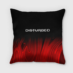Подушка квадратная Disturbed red plasma