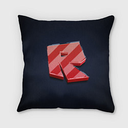 Подушка квадратная Roblox red - Роблокс полосатый логотип, цвет: 3D-принт