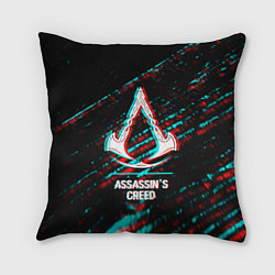 Подушка квадратная Assassins Creed в стиле glitch и баги графики на т