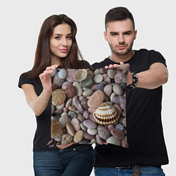Подушка квадратная Морские камни и ракушки, цвет: 3D-принт — фото 2