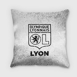 Подушка квадратная Lyon с потертостями на светлом фоне