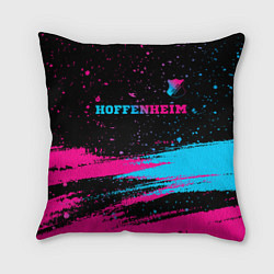 Подушка квадратная Hoffenheim - neon gradient: символ сверху, цвет: 3D-принт