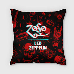Подушка квадратная Led Zeppelin rock glitch, цвет: 3D-принт