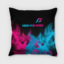 Подушка квадратная Need for Speed - neon gradient: символ сверху