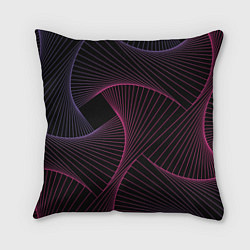 Подушка квадратная Неоновые волны градиент, цвет: 3D-принт