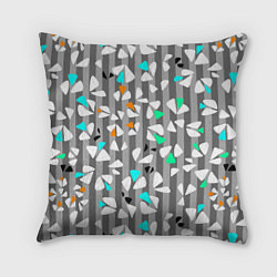 Подушка квадратная Abstract pattern on striped gray background