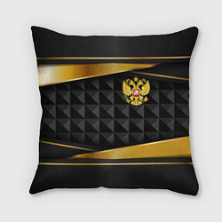 Подушка квадратная Gold & black - Russia