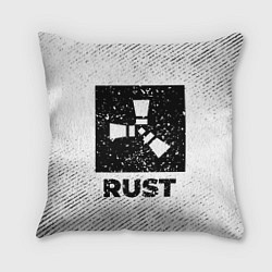 Подушка квадратная Rust с потертостями на светлом фоне