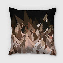 Подушка квадратная Abstract mosaic pattern brown and black, цвет: 3D-принт