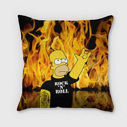 Подушка квадратная Homer Simpson - Rock n Roll!, цвет: 3D-принт