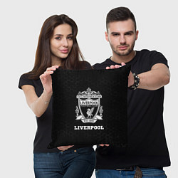 Подушка квадратная Liverpool sport на темном фоне, цвет: 3D-принт — фото 2