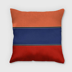 Подушка квадратная Combined pattern striped orange red blue