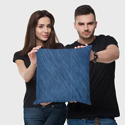 Подушка квадратная Деним - джинсовая ткань текстура, цвет: 3D-принт — фото 2