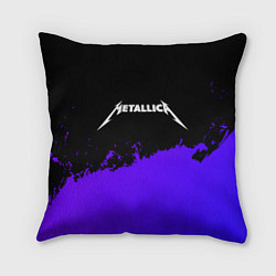 Подушка квадратная Metallica purple grunge