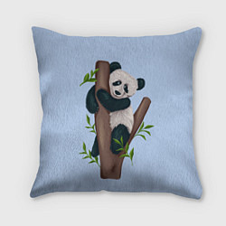 Подушка квадратная Забавная панда на дереве