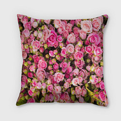Подушка квадратная Фон из розовых роз, цвет: 3D-принт