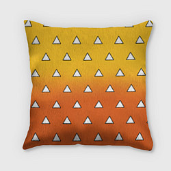 Подушка квадратная Оранжевое кимоно с треугольниками - Зеницу клинок, цвет: 3D-принт