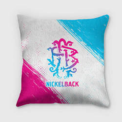 Подушка квадратная Nickelback neon gradient style