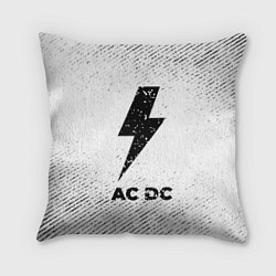 Подушка квадратная AC DC с потертостями на светлом фоне