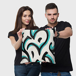 Подушка квадратная Узоры в стиле граффити, цвет: 3D-принт — фото 2