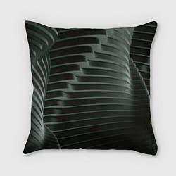 Подушка квадратная Наноброня - чёрные волнообразные пластины
