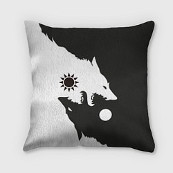 Подушка квадратная Волки инь и ян, цвет: 3D-принт