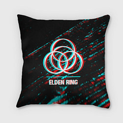 Подушка квадратная Elden Ring в стиле glitch и баги графики на темном