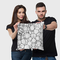 Подушка квадратная Матричная сетка, цвет: 3D-принт — фото 2