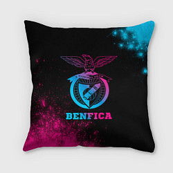 Подушка квадратная Benfica - neon gradient, цвет: 3D-принт