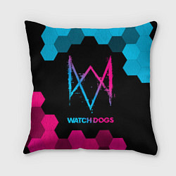 Подушка квадратная Watch Dogs - neon gradient