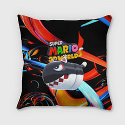 Подушка квадратная Cat Bullet Bill - Super mario 3D World - Nintendo, цвет: 3D-принт