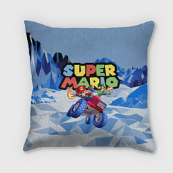 Подушка квадратная Марио и Луиджи гонщики - Super Mario