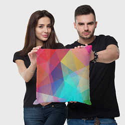 Подушка квадратная Нежный разноцветный фон, цвет: 3D-принт — фото 2