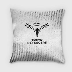 Подушка квадратная Tokyo Revengers с потертостями на светлом фоне