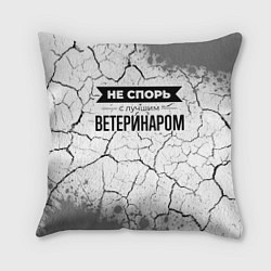 Подушка квадратная Не спорь с лучшим ветеринаром - на светлом фоне