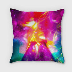 Подушка квадратная Цветные огни в ночи, цвет: 3D-принт