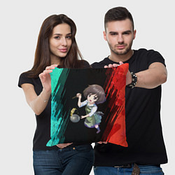 Подушка квадратная Юкари Акияма, цвет: 3D-принт — фото 2