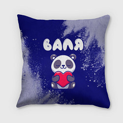 Подушка квадратная Валя панда с сердечком, цвет: 3D-принт