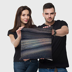 Подушка квадратная Волны блестящего тёмного песка, цвет: 3D-принт — фото 2