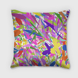 Подушка квадратная Сочные краски лета и бабочки, цвет: 3D-принт