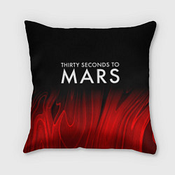 Подушка квадратная Thirty Seconds to Mars red plasma, цвет: 3D-принт