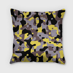 Подушка квадратная Камуфляж Yellow Stinger, цвет: 3D-принт
