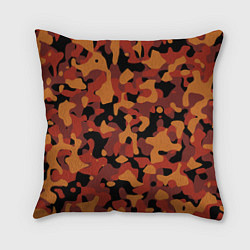 Подушка квадратная Камуфляж Common Orange, цвет: 3D-принт