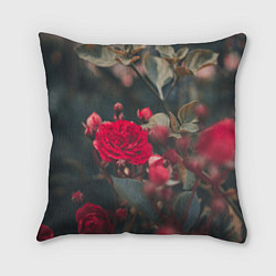 Подушка квадратная Красная дикая роза, цвет: 3D-принт