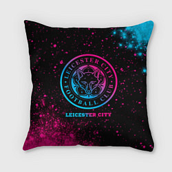 Подушка квадратная Leicester City - neon gradient