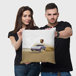 Подушка квадратная Porsche - гонки в пустыне, цвет: 3D-принт — фото 2