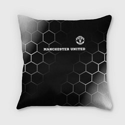 Подушка квадратная Manchester United sport на темном фоне: символ све